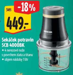 Sekáček potravin SCB 4000BK 