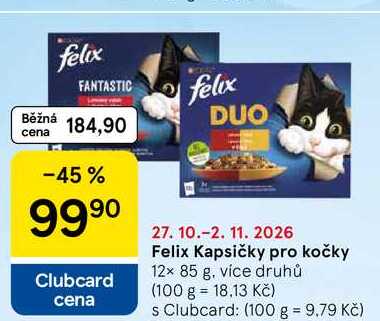 Felix Kapsičky pro kočky, 12× 85 g, více druhů  