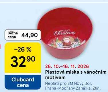 Plastová miska s vánočním motivem