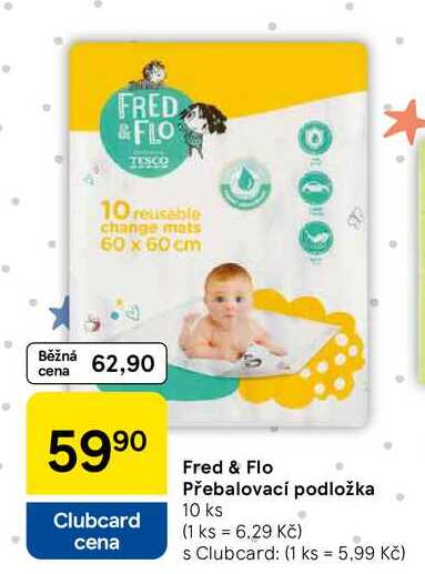 Fred & Flo Přebalovací podložka, 10 ks