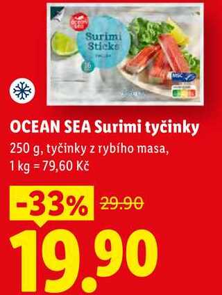 OCEAN SEA Surimi tyčinky, 250 g, tyčinky z rybího masa