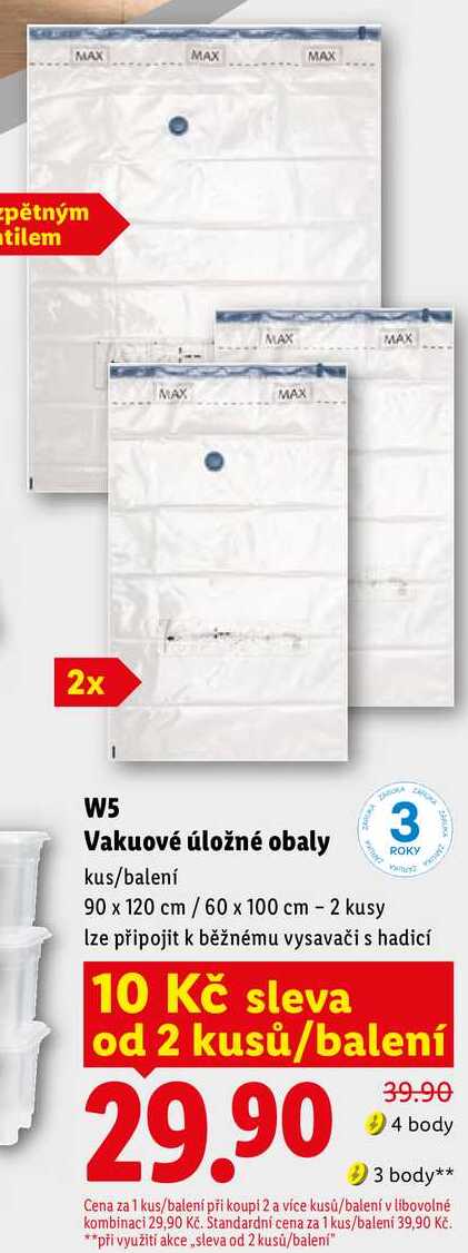 W5 Vakuové úložné obaly