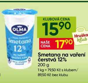 OLMA Smetana na vaření čerstvá 12% 200 g