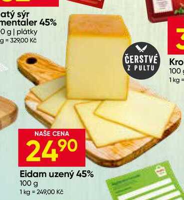 Eidam uzený 45% 100 g 