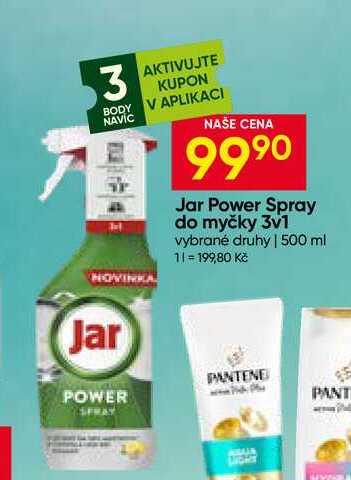 Jar Power Spray do myčky 3v1 vybrané druhy 500 ml 