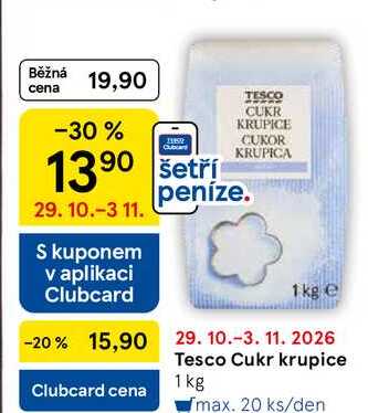 Tesco Cukr krupice, 1 kg