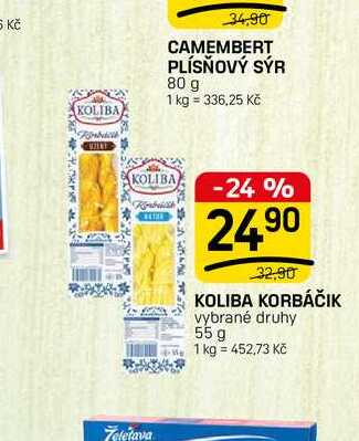 KOLIBA KORBÁČIK vybrané druhy 55 g 