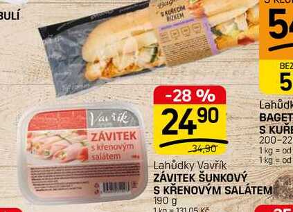 ZÁVITEK ŠUNKOVÝ S KŘENOVÝM SALÁTEM 190 g