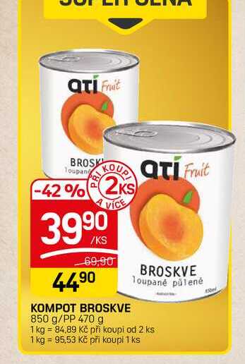 KOMPOT BROSKVE 850 g/PP 470 g