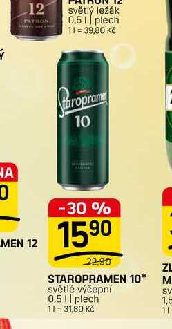 STAROPRAMEN 10* světlé výčepní 0,5 || plech