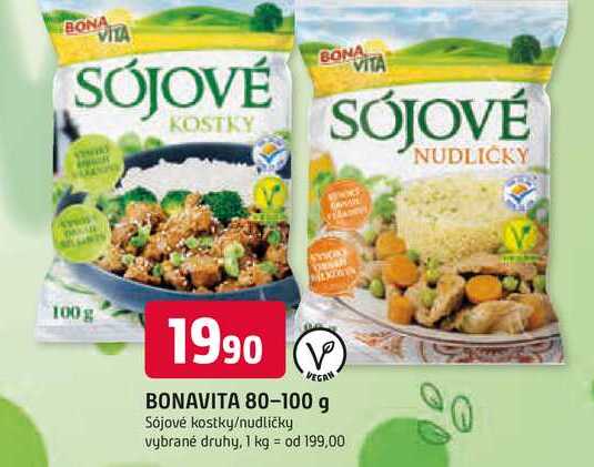 VEGAN BONAVITA 80-100 g Sójové kostky/nudličky
