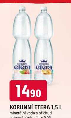 KORUNNÍ ETERA 1,5l minerální voda s příchuti