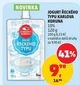 JOGURT ŘECKÉHO TYPU KARLOVA KORUNA 10%, 120 g