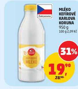 MLÉKO KEFÍROVÉ KARLOVA KORUNA, 950 g