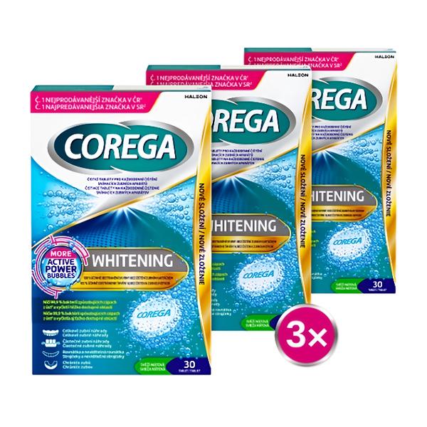 Corega Whitening čistící tablety (3x 30 ks)