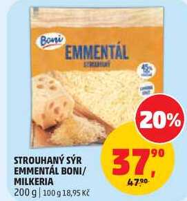 STROUHANÝ SÝR EMMENTÁL BONI/ MILKERIA, 200 g