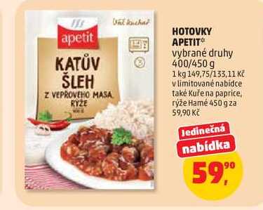 HOTOVKY APETIT vybrané druhy, 400/450 g  