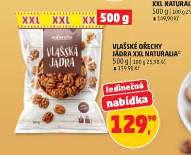 VLAŠSKÉ OŘECHY JÁDRA XXL NATURALIA, 500 g