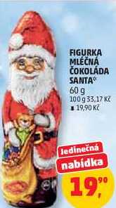 FIGURKA MLÉČNÁ ČOKOLÁDA SANTA, 60 g 