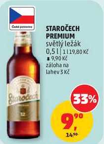 STAROČECH PREMIUM světlý ležák, 0,5 l