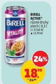 BIRELL ACTIVE různé druhy plech, 0,5 l