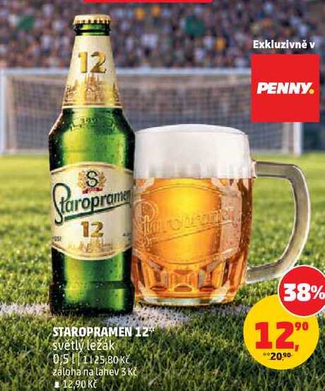 STAROPRAMEN 12 světlý ležák, 0,5 l v akci