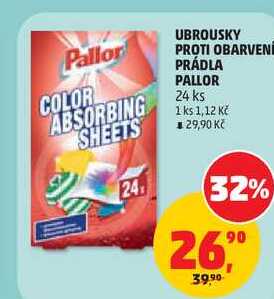 UBROUSKY PROTI OBARVEN PRÁDLA PALLOR, 24 ks