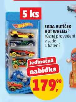 SADA AUTÍČEK HOT WHEELS různá provedení v sadě, 1 balení