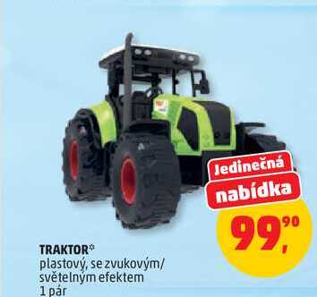 TRAKTOR plastový, se zvukovým/ světelným efektem, 1 pár