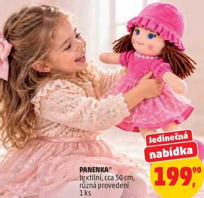 PANENKA textilní, cca 50 cm, různá provedení