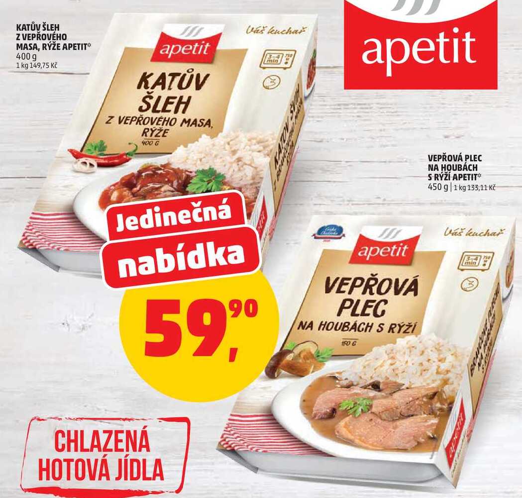 VEPŘOVÁ PLEC NA HOUBÁCH S RÝŽÍ APETIT, 450 g  