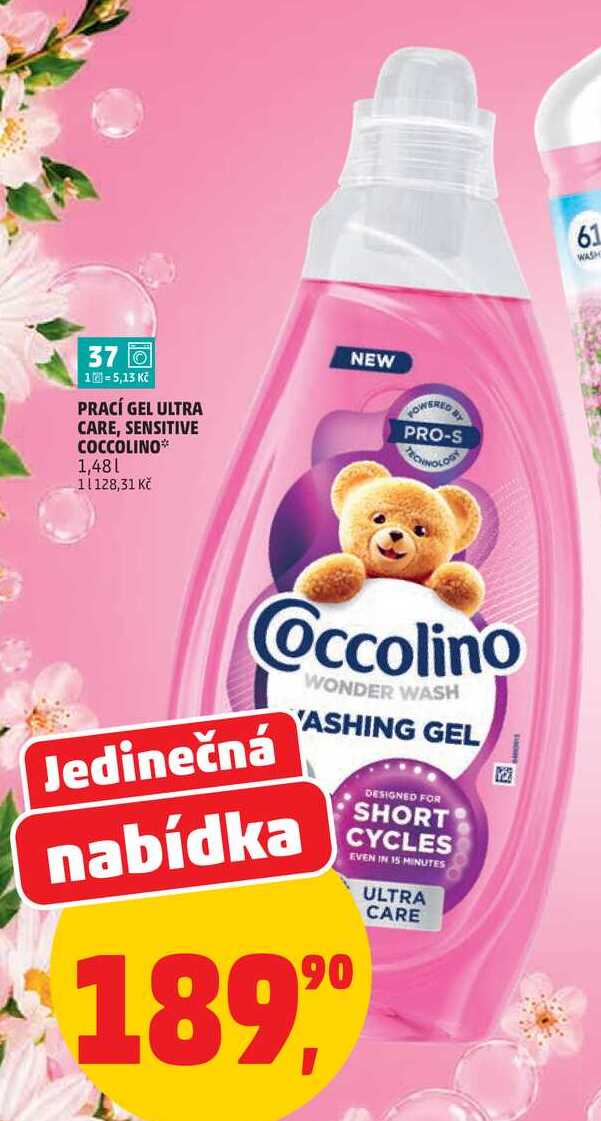 PRACÍ GEL ULTRA CARE, SENSITIVE COCCOLINO, 1,48 l
