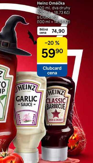 Heinz Omáčka, 400 ml, dva druhy