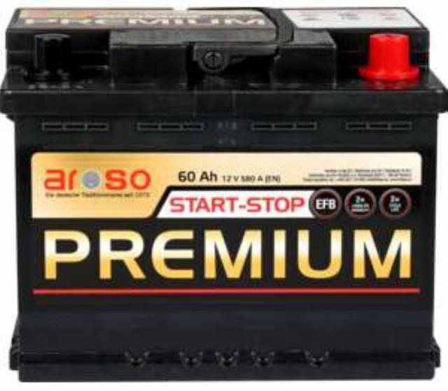 AROSO Autobaterie EFB 60Ah/580A
