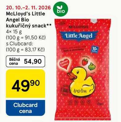 McLloyd's Little Angel Bio kukuřičný snack, 4× 15 g