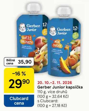 Gerber Junior kapsička, 110 g