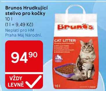 Brunos Hrudkující stelivo pro kočky, 10 l