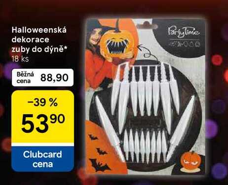 Halloweenská dekorace zuby do dýně, 18 ks