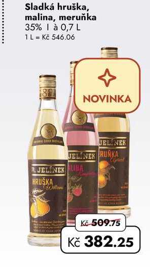 Sladká hruška, malina, meruňka 35% 0,7 L