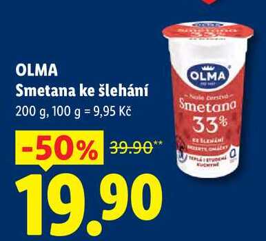 OLMA Smetana ke šlehání, 200 g