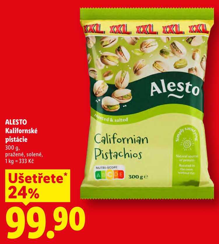 ALESTO Kalifornské pistácie 300 g, pražené, solené