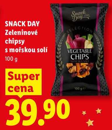 SNACK DAY Zeleninové chipsy s mořskou solí, 100 g