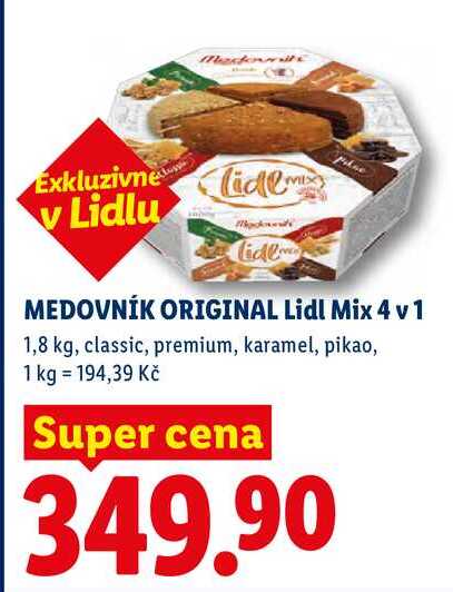 MEDOVNÍK ORIGINAL Lidl Mix 4 v 1, 1,8 kg
