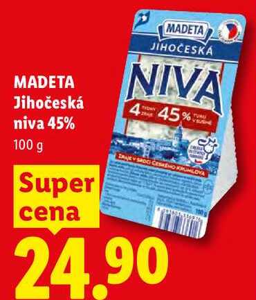 MADETA Jihočeská niva 45%, 100 g