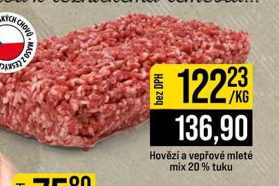Hovězí a vepřové mleté mix 20% tuku 1kg