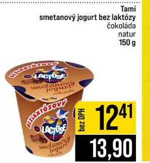 Tami smetanový jogurt bez laktózy čokoláda natur 150 g