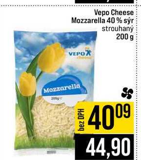 Vepo Cheese Mozzarella 40 % sýr strouhaný 200 g