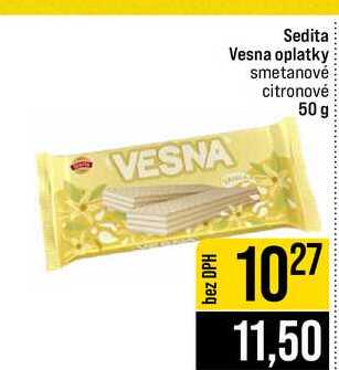Sedita Vesna oplatky smetanové citronové 50 g v akci