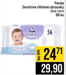 Panda Sensitive vlhčené ubrousky aloe vera 56ks