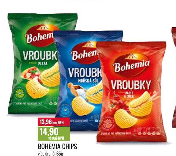   BOHEMIA CHIPS více druhů, 65g  